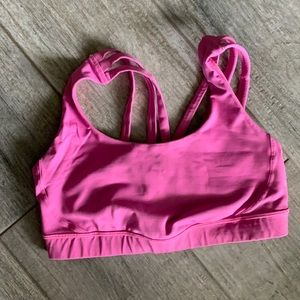 Pink Lululemon sports bra